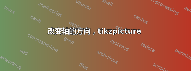 改变轴的方向，tikzpicture