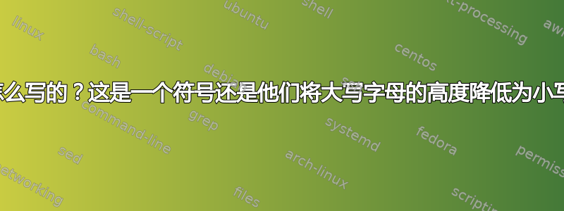 他们是怎么写的？这是一个符号还是他们将大写字母的高度降低为小写字母？