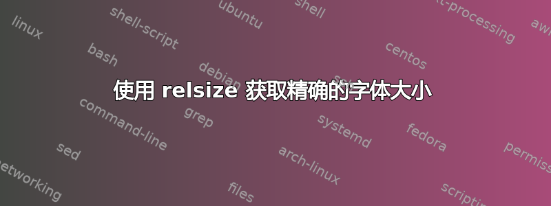 使用 relsize 获取精确的字体大小