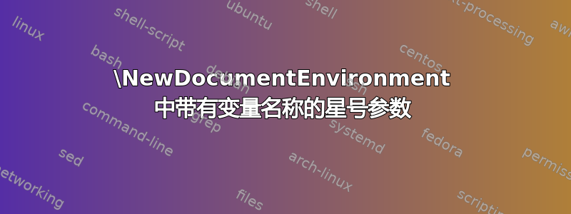 \NewDocumentEnvironment 中带有变量名称的星号参数