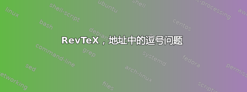 RevTeX，地址中的逗号问题