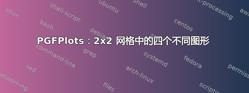 PGFPlots：2x2 网格中的四个不同图形