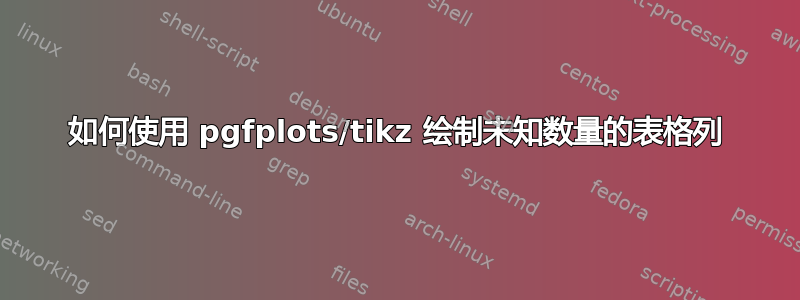 如何使用 pgfplots/tikz 绘制未知数量的表格列