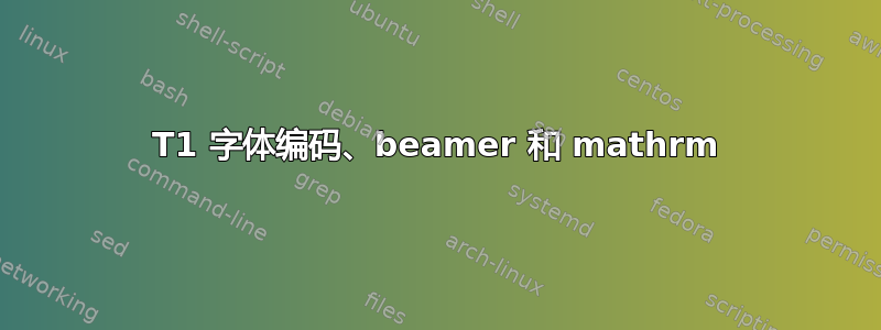 T1 字体编码、beamer 和 mathrm