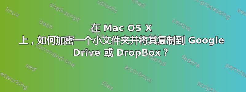 在 Mac OS X 上，如何加密一个小文件夹并将其复制到 Google Drive 或 DropBox？