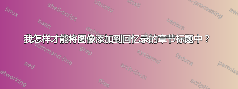 我怎样才能将图像添加到回忆录的章节标题中？