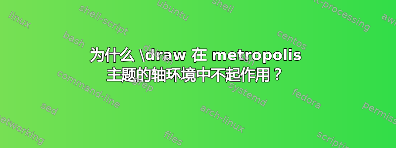 为什么 \draw 在 metropolis 主题的轴环境中不起作用？