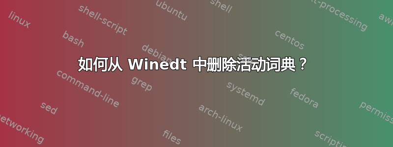 如何从 Winedt 中删除活动词典？