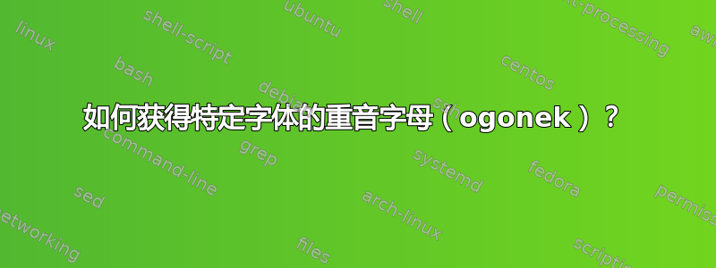 如何获得特定字体的重音字母（ogonek）？