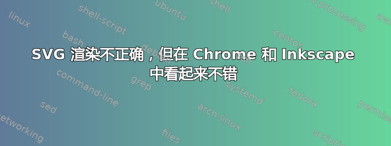 SVG 渲染不正确，但在 Chrome 和 Inkscape 中看起来不错