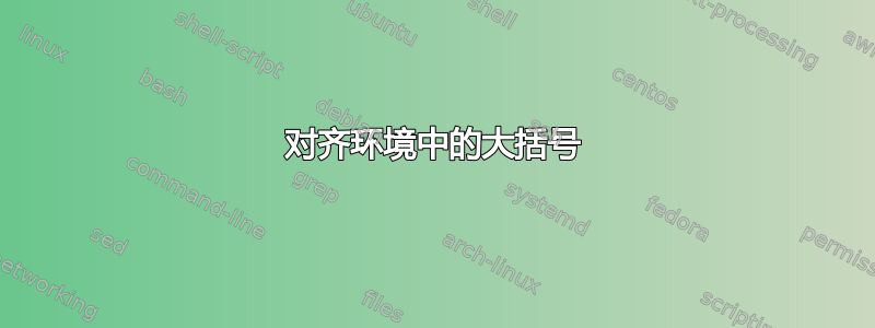 对齐环境中的大括号