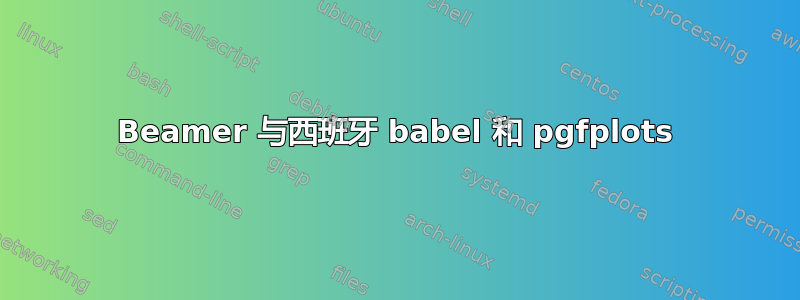 Beamer 与西班牙 babel 和 pgfplots