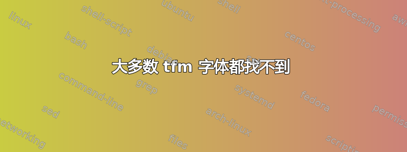 大多数 tfm 字体都找不到