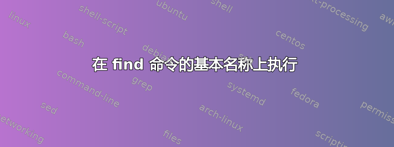 在 find 命令的基本名称上执行