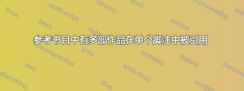 参考书目中有多部作品在单个脚注中被引用