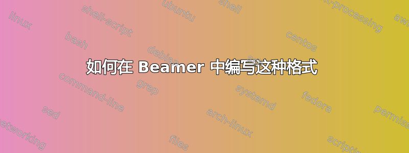 如何在 Beamer 中编写这种格式