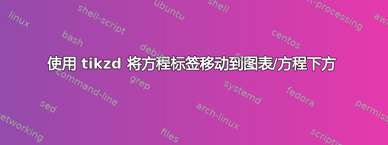 使用 tikzd 将方程标签移动到图表/方程下方