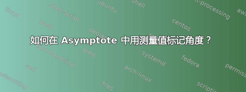 如何在 Asymptote 中用测量值标记角度？