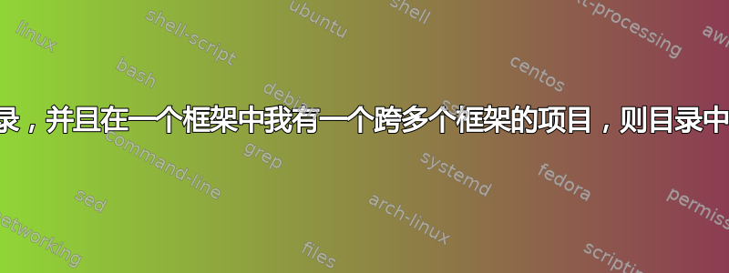 如果我制作了目录，并且在一个框架中我有一个跨多个框架的项目，则目录中的所有框架都将