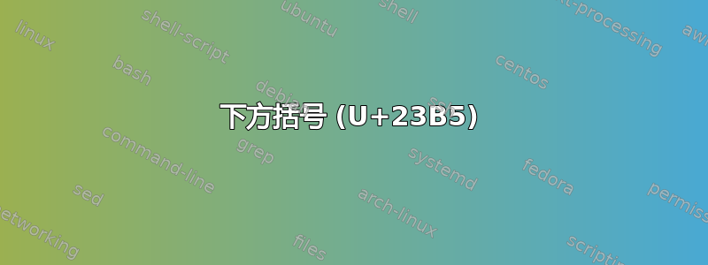 下方括号 (U+23B5)