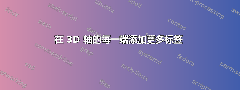 在 3D 轴的每一端添加更多标签