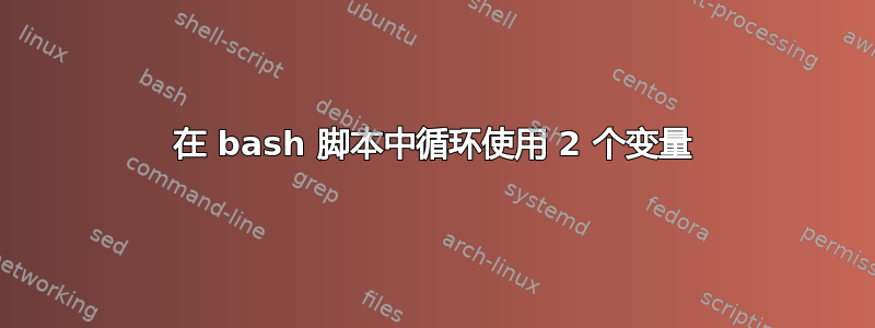 在 bash 脚本中循环使用 2 个变量