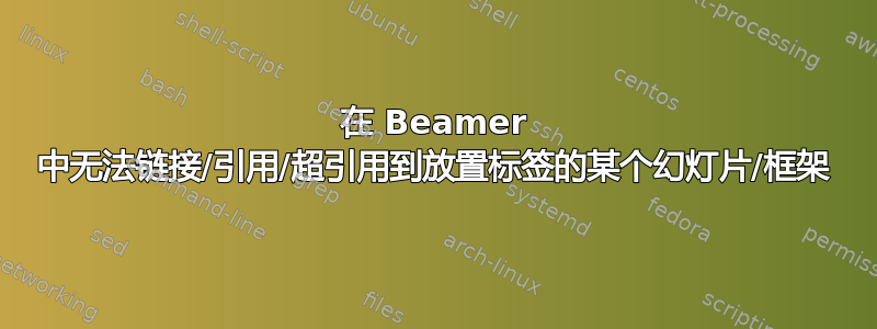 在 Beamer 中无法链接/引用/超引用到放置标签的某个幻灯片/框架