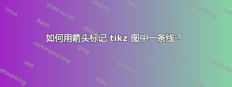 如何用箭头标记 tikz 图中一条线？