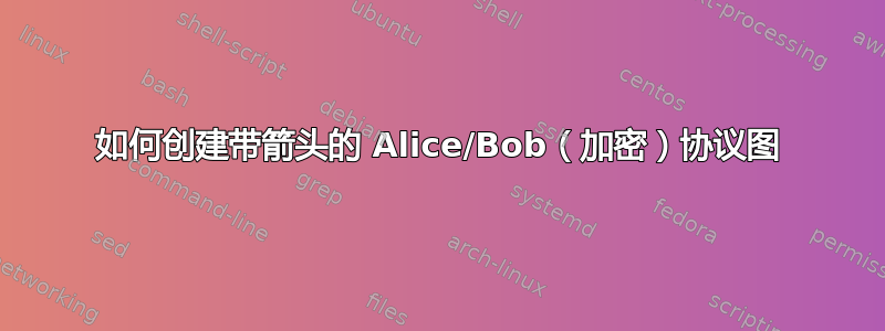 如何创建带箭头的 Alice/Bob（加密）协议图