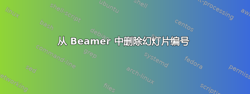 从 Beamer 中删除幻灯片编号