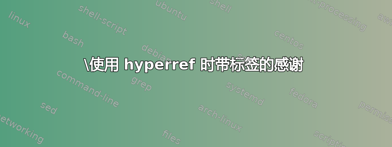 \使用 hyperref 时带标签的感谢