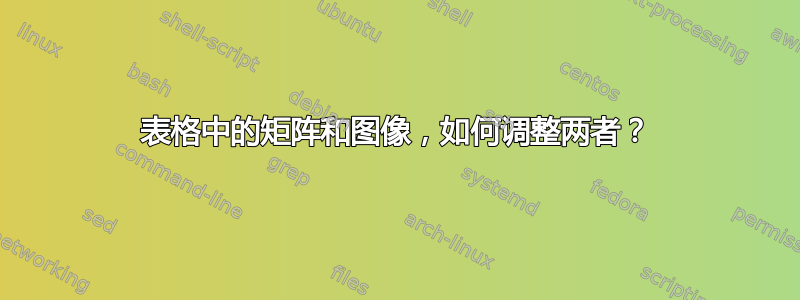 表格中的矩阵和图像，如何调整两者？