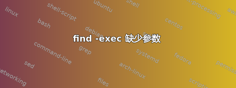 find -exec 缺少参数