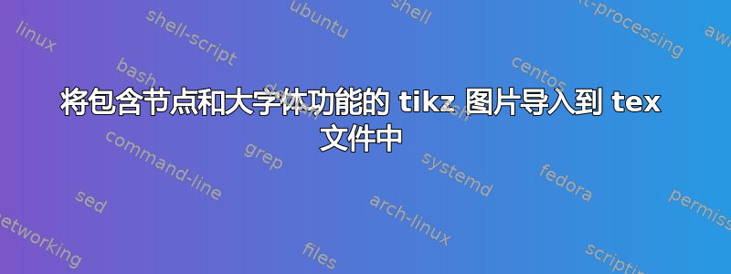 将包含节点和大字体功能的 tikz 图片导入到 tex 文件中