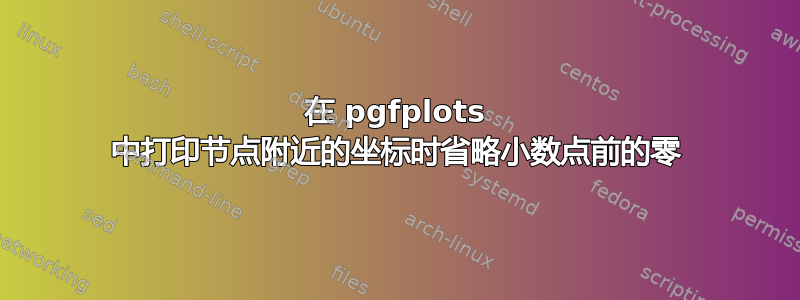 在 pgfplots 中打印节点附近的坐标时省略小数点前的零