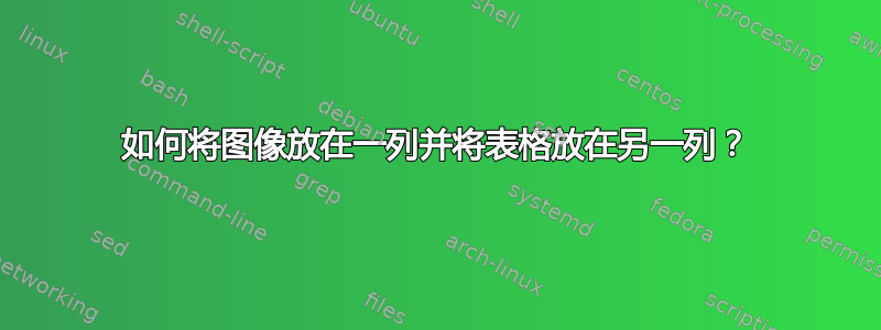 如何将图像放在一列并将表格放在另一列？