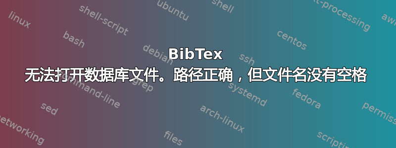 BibTex 无法打开数据库文件。路径正确，但文件名没有空格