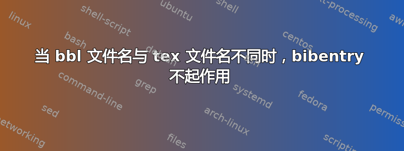 当 bbl 文件名与 tex 文件名不同时，bibentry 不起作用