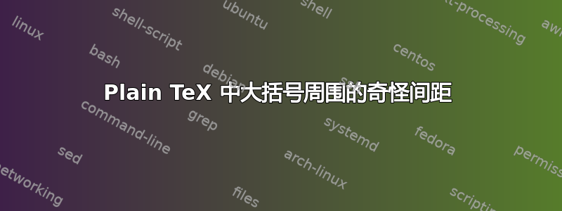 Plain TeX 中大括号周围的奇怪间距