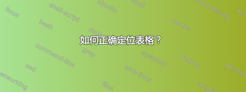 如何正确定位表格？