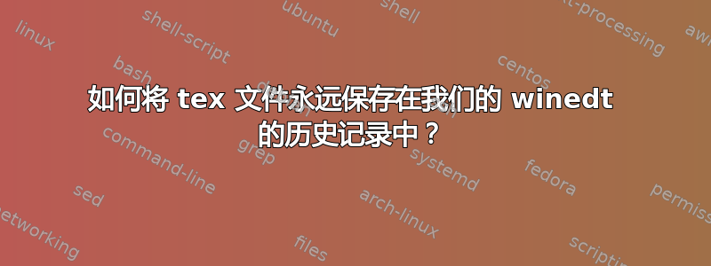 如何将 tex 文件永远保存在我们的 winedt 的历史记录中？