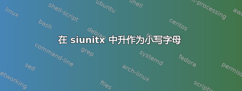 在 siunitx 中升作为小写字母