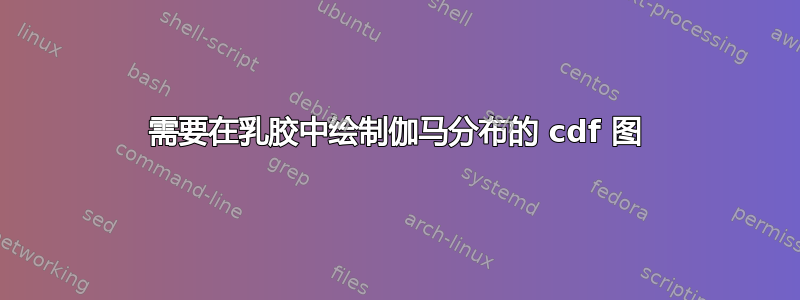 需要在乳胶中绘制伽马分布的 cdf 图