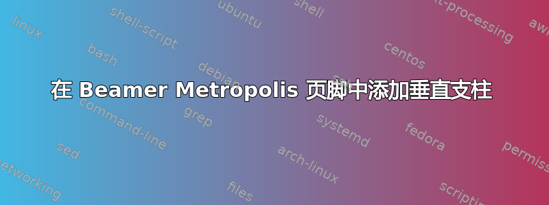 在 Beamer Metropolis 页脚中添加垂直支柱