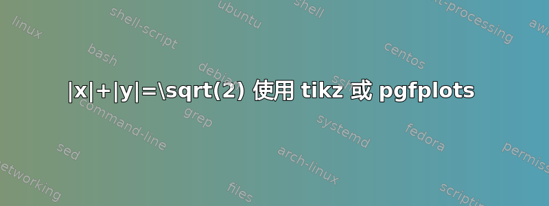 |x|+|y|=\sqrt(2) 使用 tikz 或 pgfplots