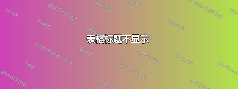 表格标题不显示