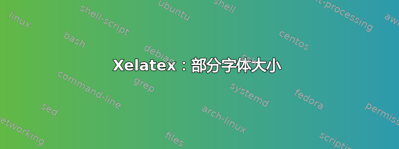 Xelatex：部分字体大小