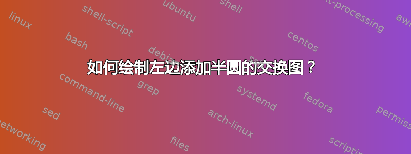 如何绘制左边添加半圆的交换图？