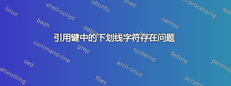 引用键中的下划线字符存在问题