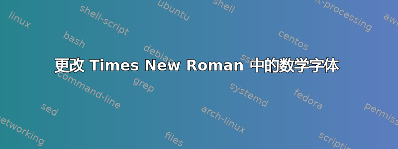 更改 Times New Roman 中的数学字体